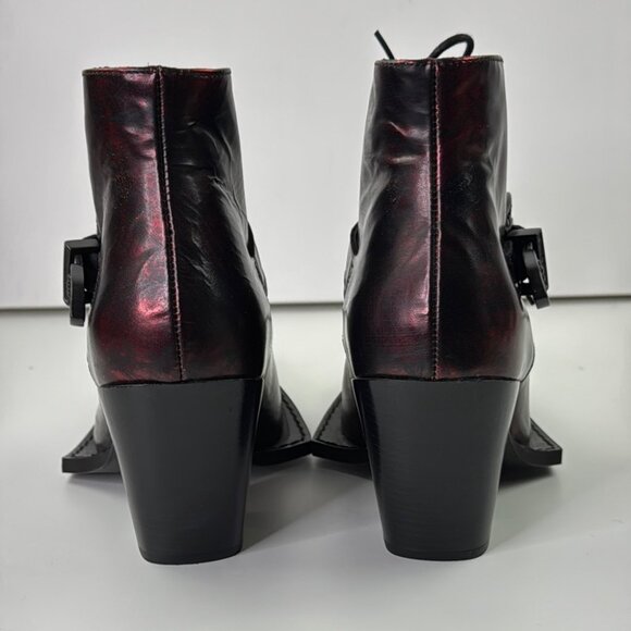 John Fluevog Swordfish Fauvist Fries Women Buckled Lace-Up Ankle Boot - Picture 6 of 15